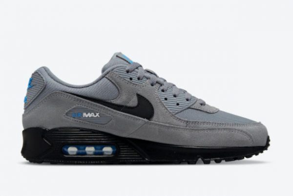Latest Nike Air Max 90 Grey Blue Black 2021 For Sale DO6706-002-1