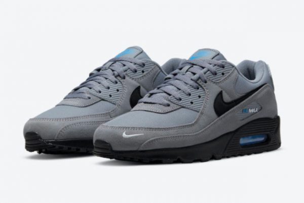 Latest Nike Air Max 90 Grey Blue Black 2021 For Sale DO6706-002-3