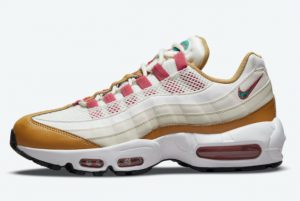 Latest Nike Air Max 95 Powerwall BRS White/Tan-Pink-Green 2021 For Sale DH1632-100