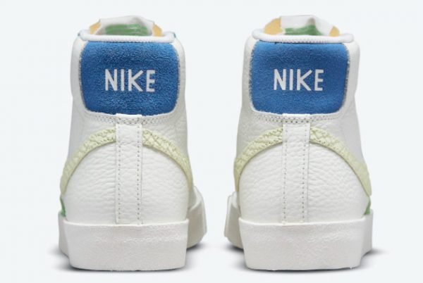 Latest Nike Blazer Mid 77 White/Bright Green-Blue 2021 For Sale DQ0865-100-2