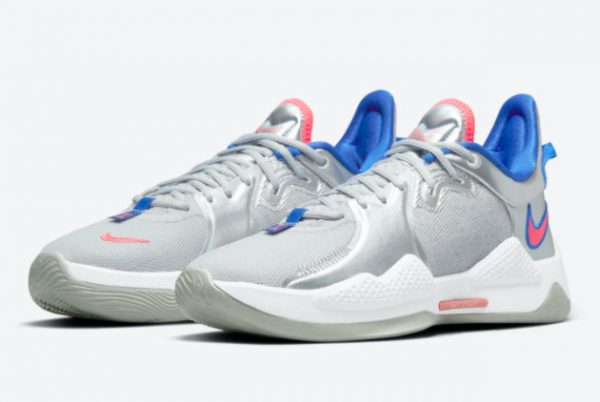 Latest Nike PG 5 Silver/Pink-Blue 2021 For Sale CW3143-005-1