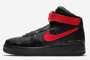 Cheap Alyx x Nike Air Force 1 High Black/University Red 2021 For Sale CQ4018-004