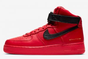 Cheap Alyx x Nike Air Force 1 High University Red/Black 2021 For Sale CQ4018-601