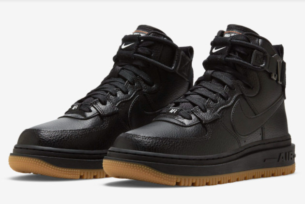 high top black air force ones with red bottom