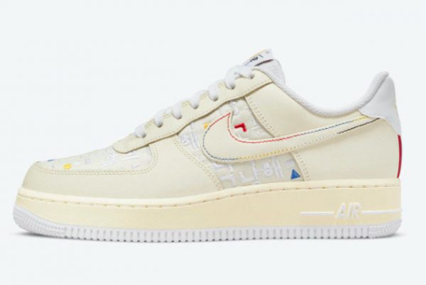 Cheap Nike Air Force 1 Low Hangeul Day Cream White 2021 For Sale DO2701-715