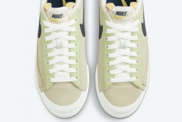 Cheap Nike Blazer Low Platform Beige Yellow Reflective Swooshes 2021 For Sale DQ0884-100-2