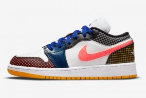 Latest We first shared some first images of the upcoming Air Jordan 1 Low GS MMD White Black-Game Royal-Bright Mango 2021 For Sale DH7547-100