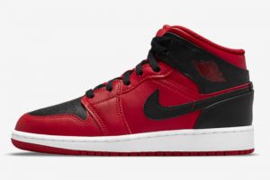 Latest Air unc Jordan 1 Mid Reverse Bred Gym Red Black-White 2021 For Sale 554724-660