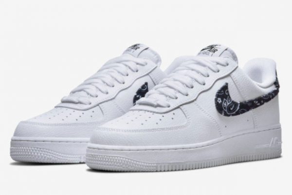 Latest Nike Air Force 1 Low Black Paisley White Black-White 2021 For Sale DH4406-101-2