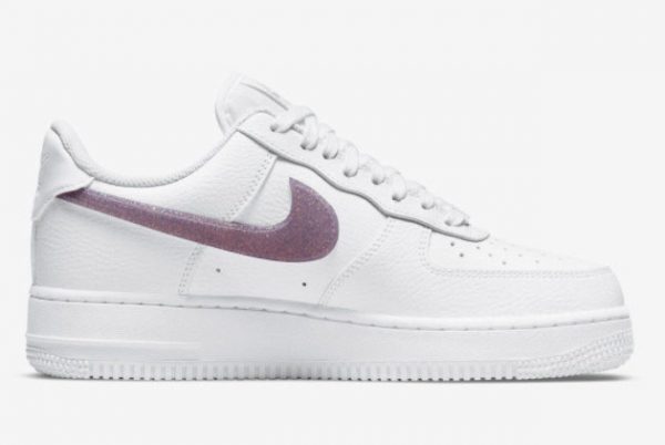 Latest Nike Air Force 1 Low Glitter Swoosh Purple Glitter 2021 For Sale DH4407-102-1