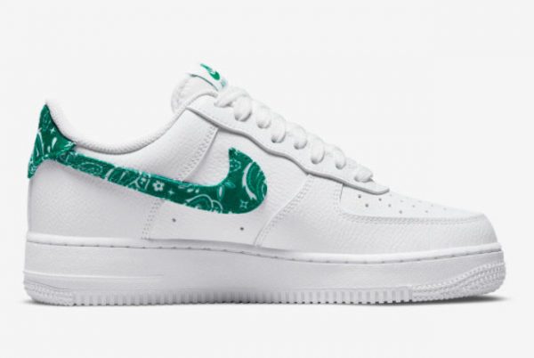 Latest Nike Air Force 1 Low Green Paisley White Green-White 2021 For Sale DH4406-102-1