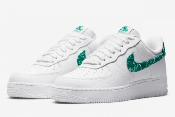 Latest Nike Air Force 1 Low Green Paisley White Green-White 2021 For Sale DH4406-102-2