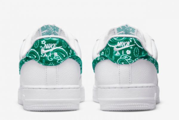 Latest Nike Air Force 1 Low Green Paisley White Green-White 2021 For Sale DH4406-102-3