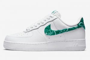 Latest Nike Air Force 1 Low Green Paisley White Green-White 2021 For Sale DH4406-102
