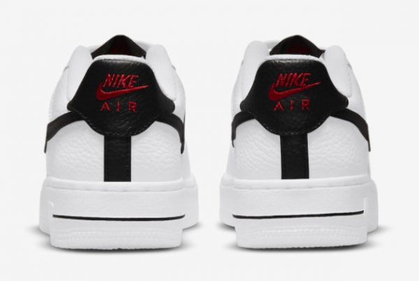 Latest Nike Air Force 1 Low GS Mesh Pocket White Black Red 2021 For Sale DH9596-100-3