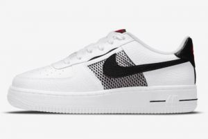 Latest Nike Air Force 1 Low GS Mesh Pocket White Black Red 2021 For Sale DH9596-100