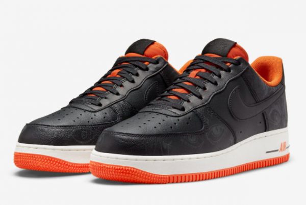 Latest Nike Air Force 1 Low Halloween Black Black-Starfish-Sail 2021 For Sale DC8891-001-2