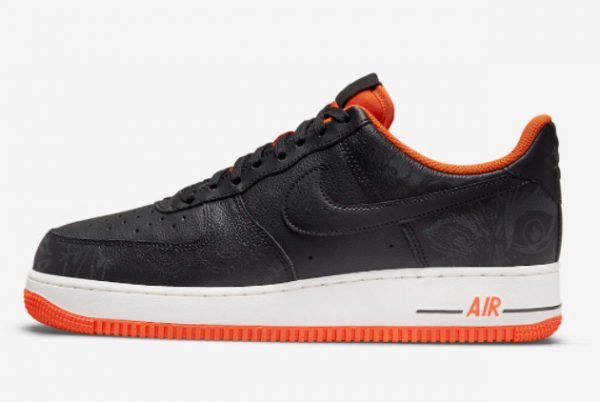 Latest Nike Air Force 1 Low Halloween Black Black-Starfish-Sail 2021 For Sale DC8891-001