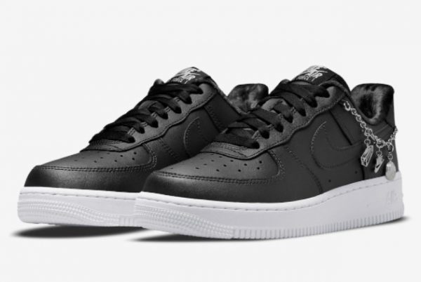 Latest Nike Air Force 1 Low LX Lucky Charms Black Black-Metallic Silver 2021 For Sale DD1525-001-2