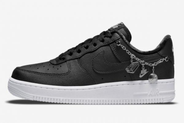 Latest Nike Air Force 1 Low LX Lucky Charms Black Black-Metallic Silver 2021 For Sale DD1525-001