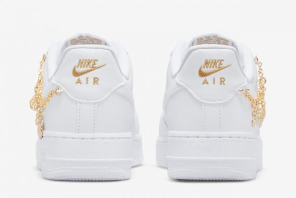 Latest Nike Air Force 1 Low LX Lucky Charms White White-Metallic Gold-Flat Gold 2021 For Sale DD1525-100-3