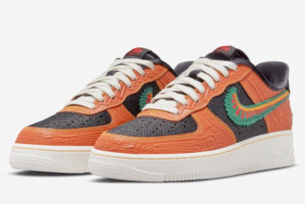 Latest Nike Air Force 1 Low Siempre Familia Sport Spice Black-University Gold-Green Noise 2021 For Sale DO2157-816-2
