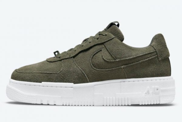 Latest Nike Air Force 1 Pixel Dark Green Suede 2021 For Sale DQ5570-300