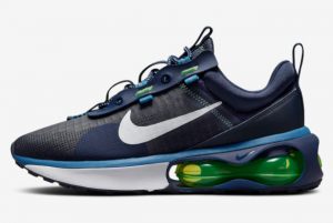 Latest Nike Air Max 2021 Obsidian Obsidian Lime Glow-Brigade Blue-White 2021 For Sale DH4245-400