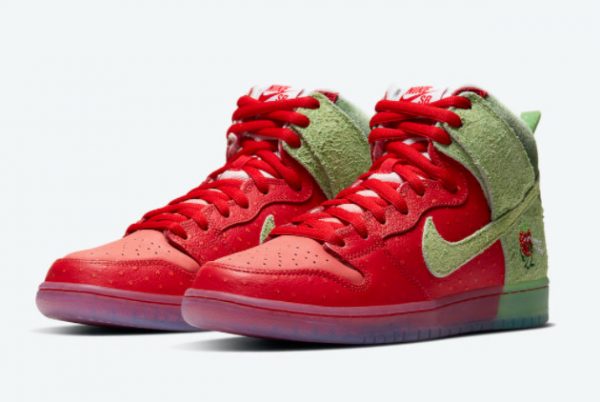 Latest Nike SB Dunk High Strawberry Cough University Red Spinach Green-Magic Ember 2021 For Sale CW7093-600-2