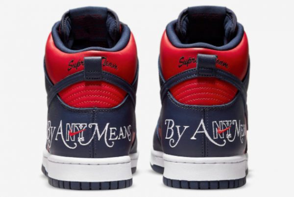 Latest Supreme x Nike SB Dunk High By Any Means Navy Red-flex 2021 For Sale DN3741-600-3