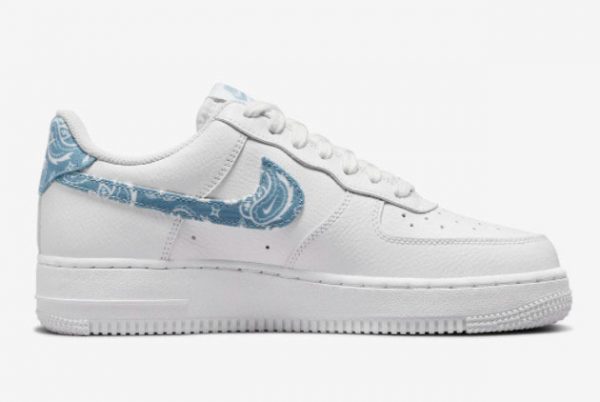 New Nike Air Force 1 Low Paisley White Worn Blue-White 2021 For Sale DH4406-100-1