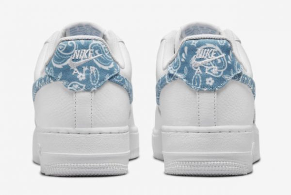 New Nike Air Force 1 Low Paisley White Worn Blue-White 2021 For Sale DH4406-100-3