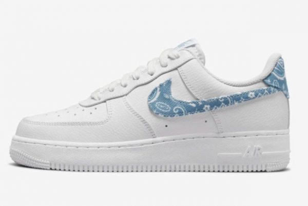 New Nike Air Force 1 Low Paisley White Worn Blue-White 2021 For Sale DH4406-100