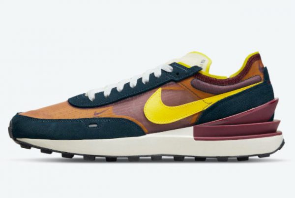 New Nike Waffle One Navy Burgundy-Yellow 2021 For Sale DD8014-600
