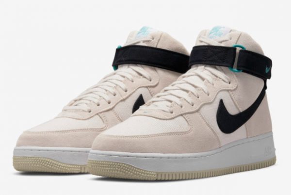 Latest Nike Air Force 1 High Cream Canvas Suede 2021 For Sale DH7566-100-2