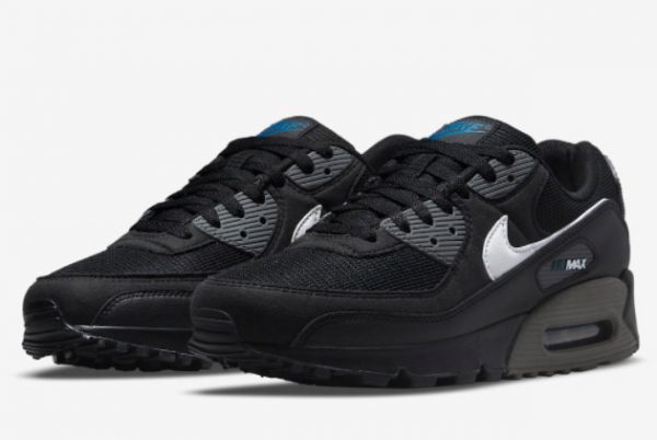 Latest Nike Air Max 90 Black Grey Blue 2021 For Sale DR0145-002-2