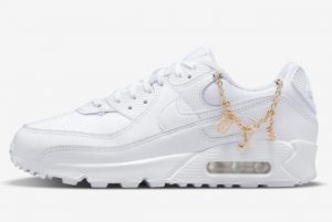 Latest Nike Air Max 90 Lucky Charms White White-Metallic Gold 2021 For Sale DH0569-100