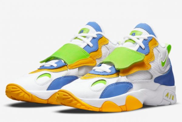 Latest Nike Air Max Speed Turf GS White Blue Green Yellow 2022 For Sale DR9869-100-2