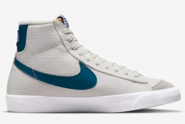 Latest Nike Blazer Mid ’77 Athletic Club White Grey-Teal 2021 For Sale DQ8596-100-1