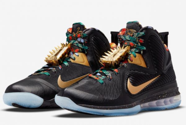 Latest Nike LeBron 9 Watch The Throne Black Metallic Gold 2021 For Sale DO9353-001-2