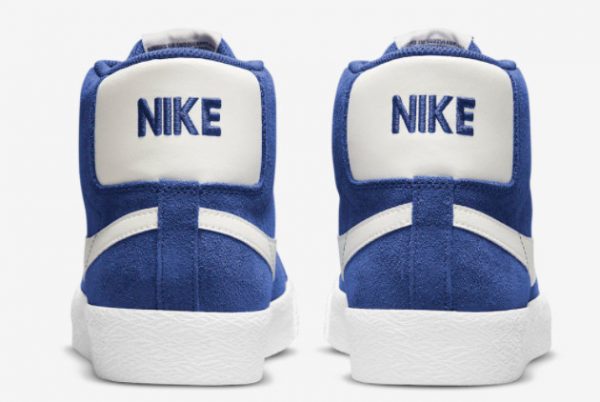 Latest Nike SB Blazer Mid Blue Suede Blue White 2021 For Sale 864349-403-3