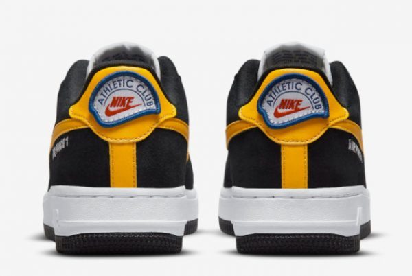 New Nike Air Force 1 Low GS Athletic Club Black White-University Gold 2021 For Sale DH9597-002-3