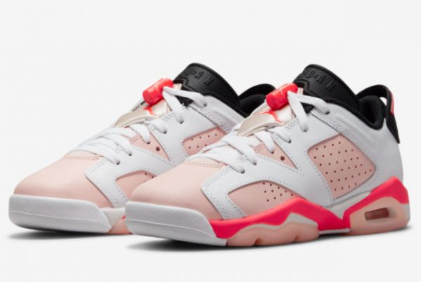 Cheap Air Jordan 6 Low GS Atmosphere White Atmosphere-Infrared 23-Black 2022 For Sale 768878-102-2