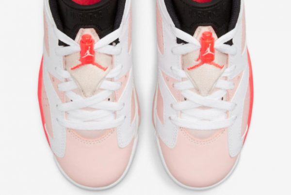 Cheap Air Jordan 6 Low GS Atmosphere White Atmosphere-Infrared 23-Black 2022 For Sale 768878-102-3