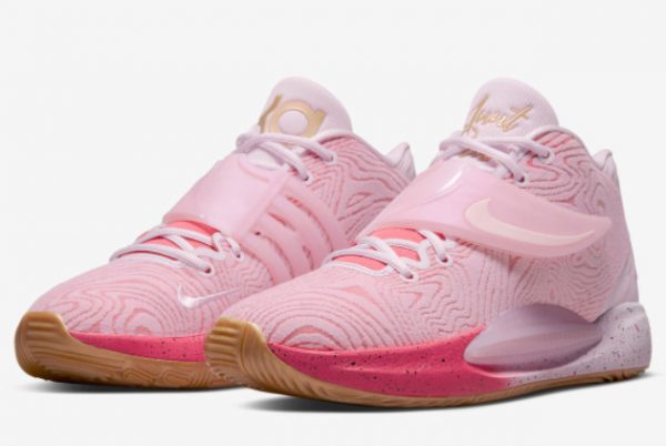 Cheap Nike KD 14 Aunt Pearl Pink Gold 2022 For Sale DC9379-600-2