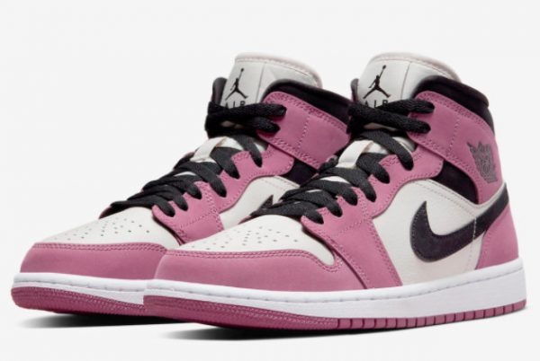 Latest Air Jordan 1 Mid Wmns Berry White Berry Pink-Black 2022 For Sale DC7267-500-2