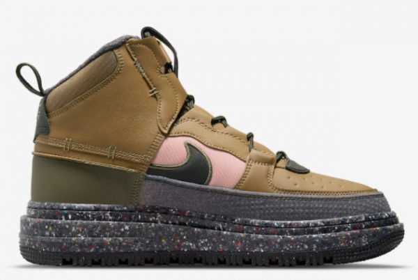 Latest Nike Air Force 1 Boot Crater Tan Olive-Pink 2022 For Sale DD0747-300-1