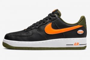 Latest Nike Air Force 1 Low Hoops Black University Gold-Rough Green-White 2022 For Sale DH7440-001