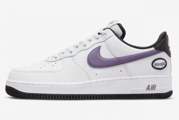 Latest Nike Air Force 1 Low Hoops White Canyon Purple-Black-White 2022 For Sale DH7440-100