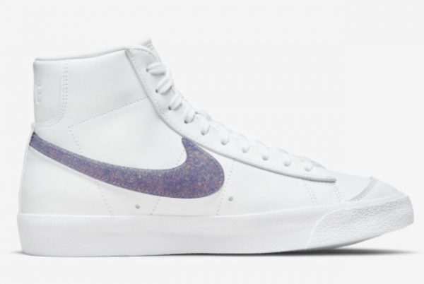Latest Nike Blazer Mid Glitter Swoosh White Purple Glitter 2022 For Sale DH4399-101-1